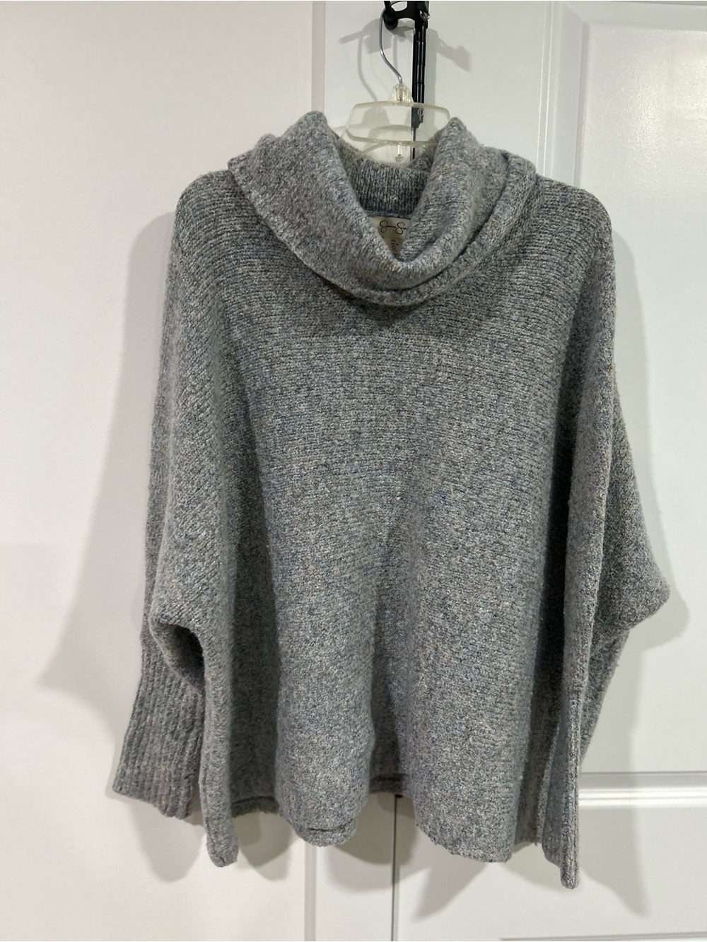 Jessica Simpson Gray Cowl Neck Poncho Sweater